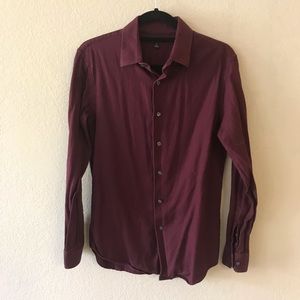 Casual Button Up Maroon
